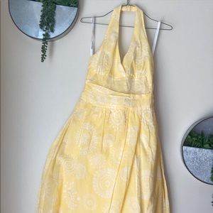 Bisou Bisou 90’s Vintage Yellow Halter Dress